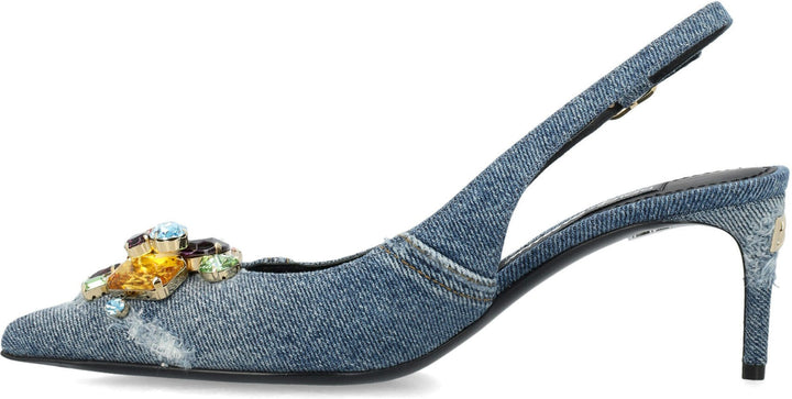 SLING BACK PATCHWORK WITH GEMSTONE