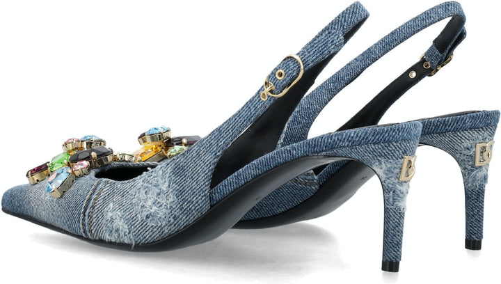 SLING BACK PATCHWORK WITH GEMSTONE