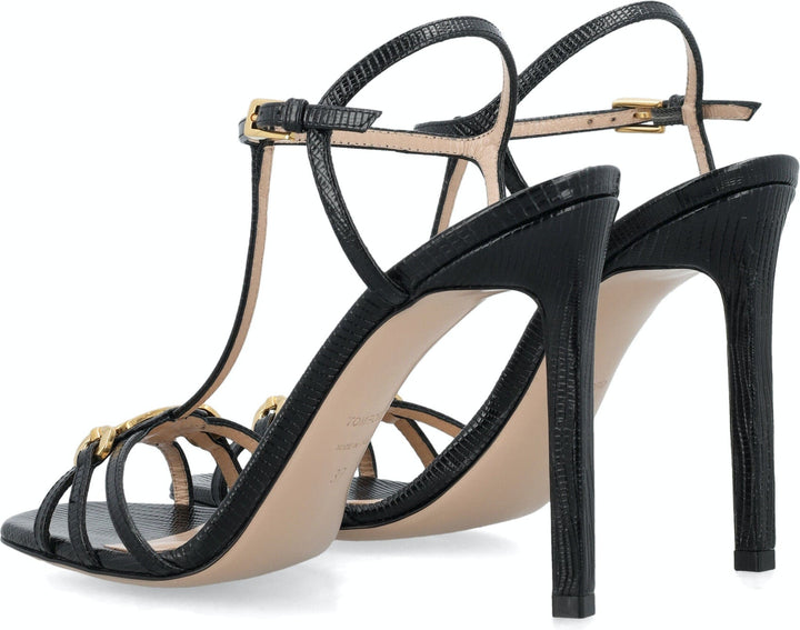 STAMPED LIZARD LEATHER WHITNEY SANDAL