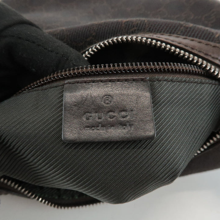 GUCCI GG Denim Leather Shoulder Bag Crossbody Dark Brownk
