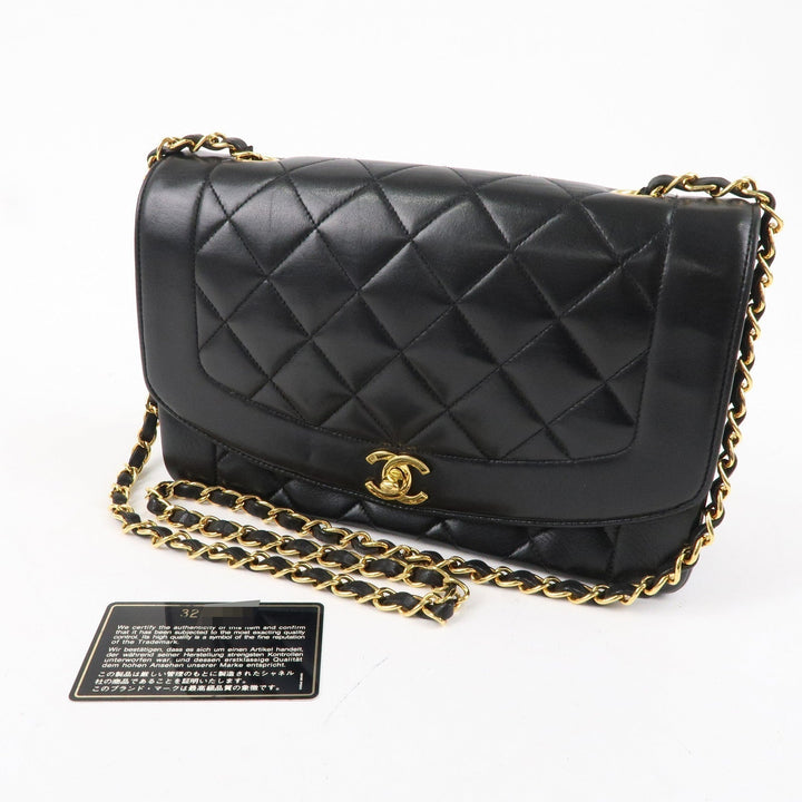 Top Quality Chanel Matelasse Lambskin Diana Chain Shoulder Bag Black A01165