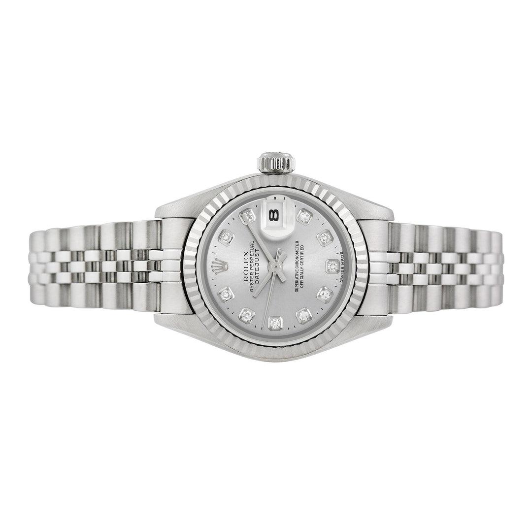 Rolex Ladies Stainless Steel Datejust with factory diamonds, item #20