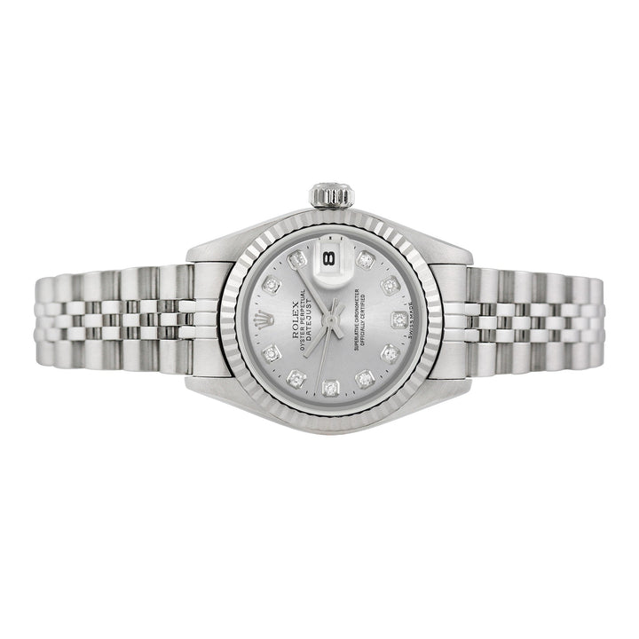 Rolex Ladies Stainless Steel Datejust with factory diamonds, item #20