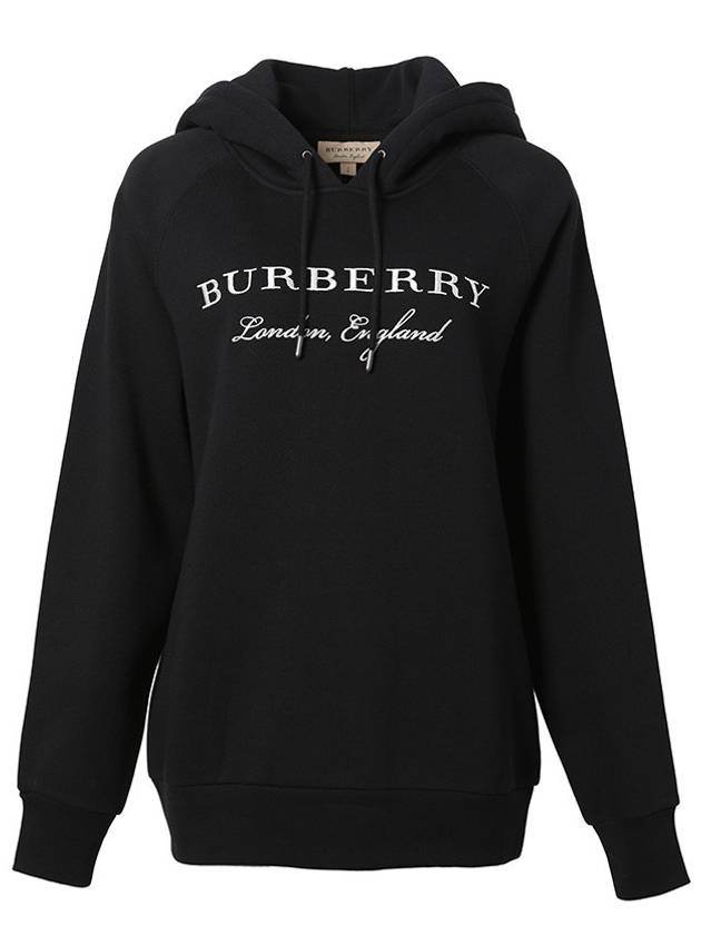 Burberry Lettering Embroidered Hoodie Black