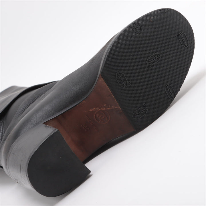 Top Quality Chanel Coco Leather Long Boots 36  Black G27808 Lift