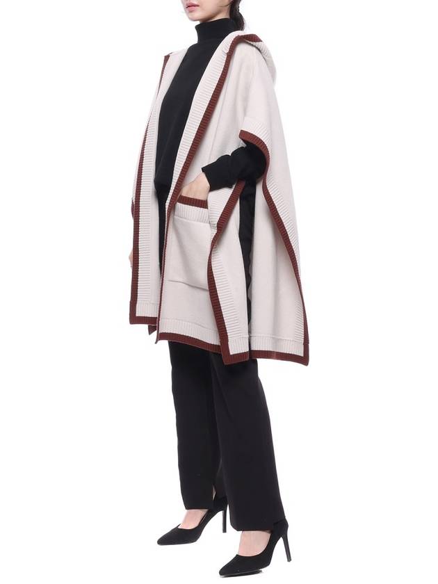 Burberry Logo Wool Cashmere Cape Ivory