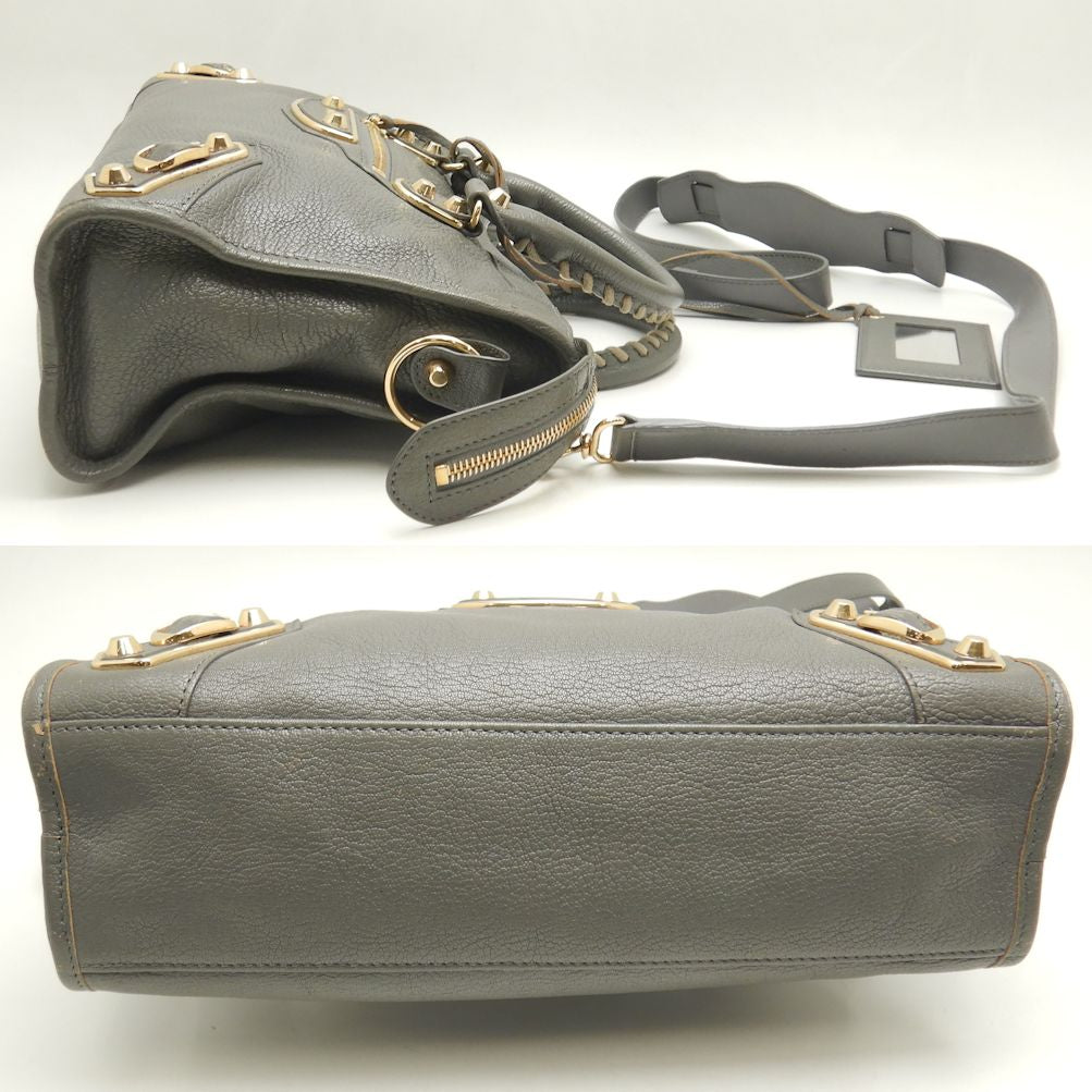 Top Quality Balenciaga Metallic Edge City Leather Handbag