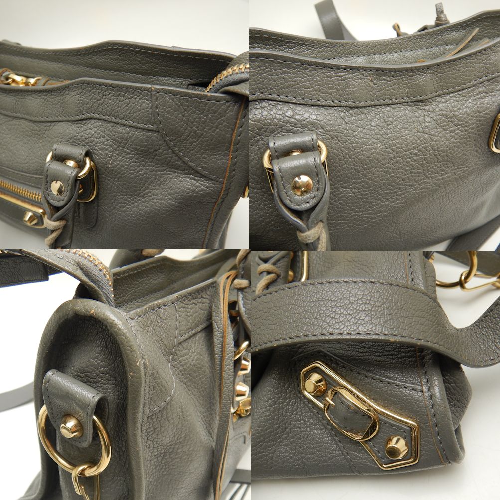 Top Quality Balenciaga Metallic Edge City Leather Handbag