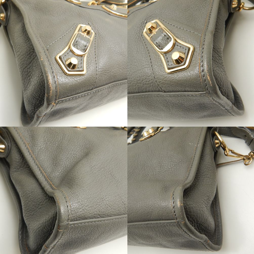 Top Quality Balenciaga Metallic Edge City Leather Handbag