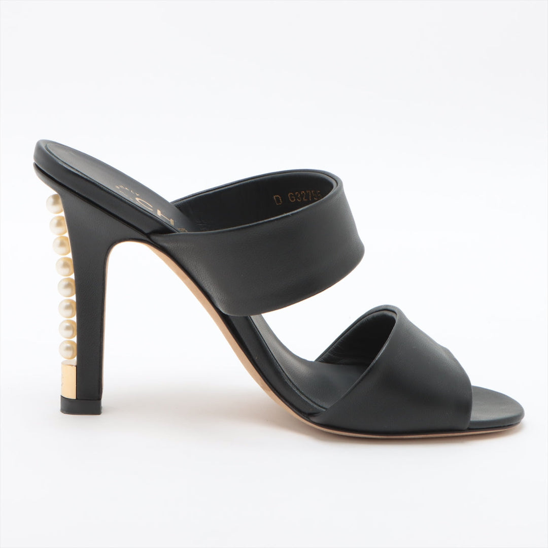 Top Quality Chanel Coco Leather Sandal 36C  Black G32755  Pearl Box  Bag