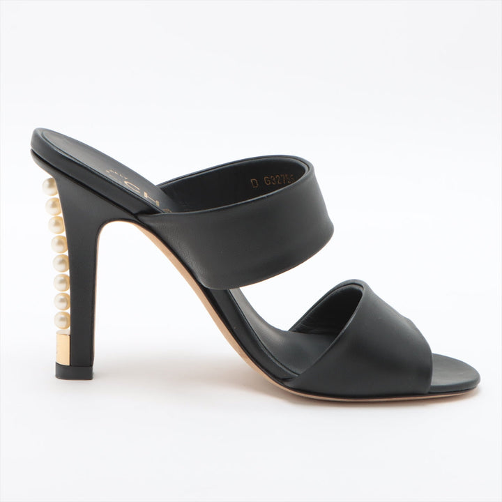 Top Quality Chanel Coco Leather Sandal 36C  Black G32755  Pearl Box  Bag