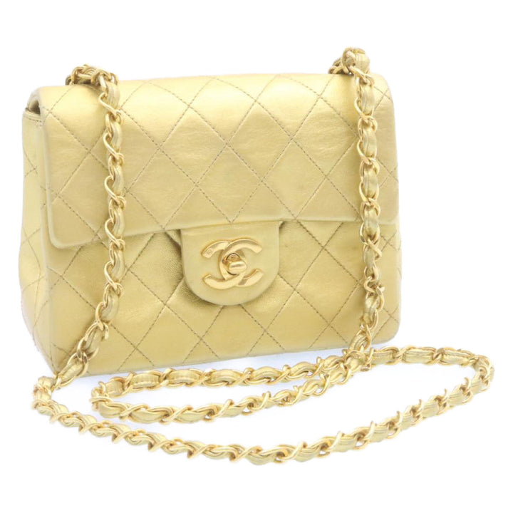Top Quality Chanel Matelasse Chain New Shoulder Bag Leather Gold CC Auth 25305A