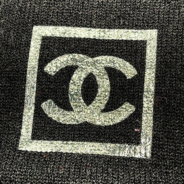Chanel - Knit Wool Lambskin Black Leather - Sport Gloves - CC Logo - Size M