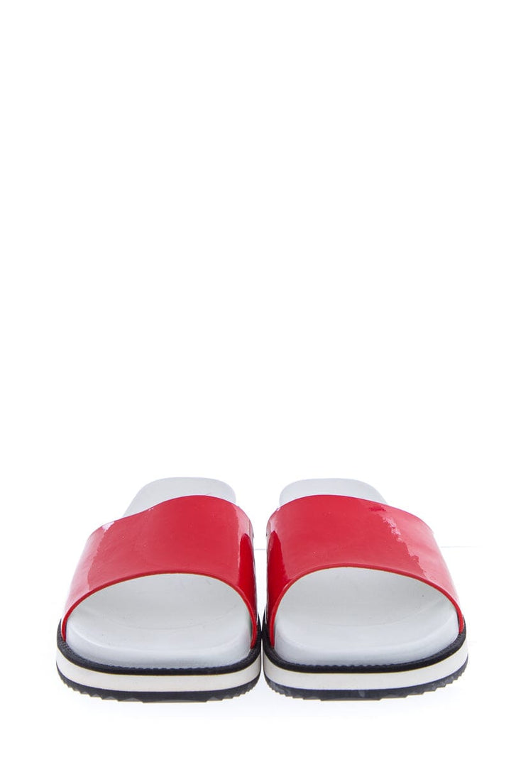 Moncler Red & White Slides SZ 37