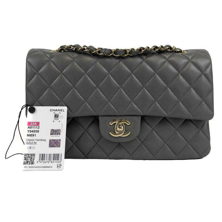 Chanel - NEW 22A Classic Medium Double New Dark Grey CC Shoulder Bag