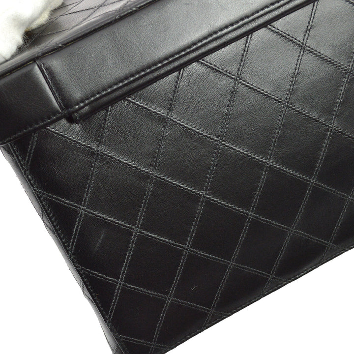 Top Quality Chanel 1994-1996 Black Lambskin Bicolore Vanity 2way Handbag