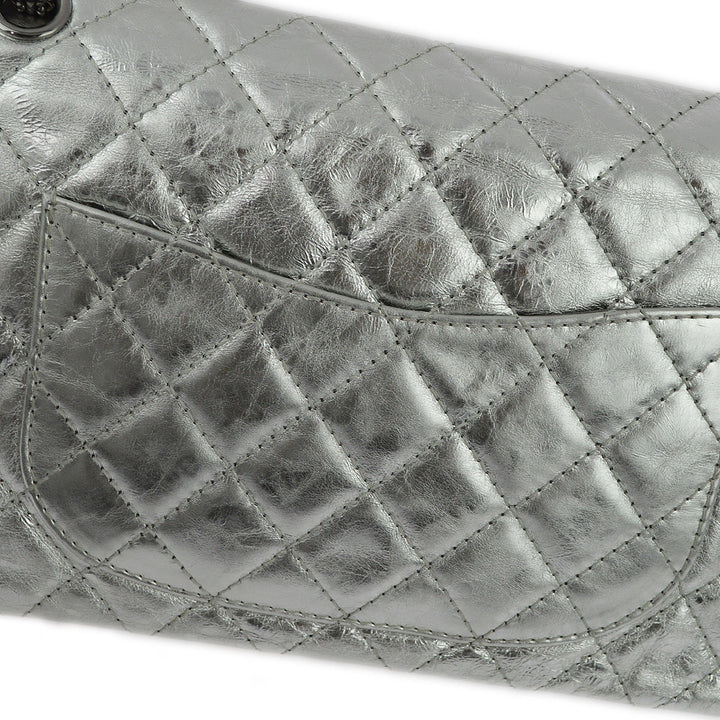 Top Quality Chanel Silver Lambskin 2.55 Classic Double Flap Shoulder Bag