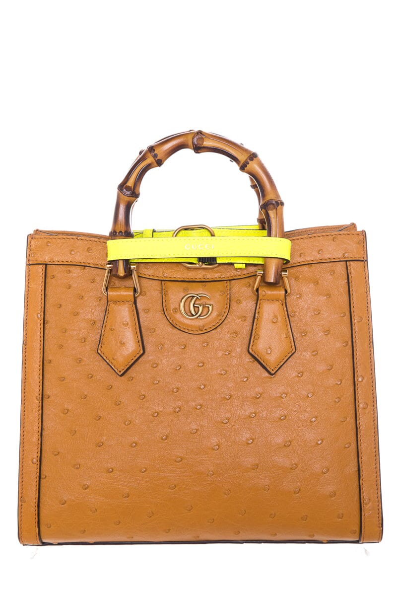 Gucci Mini Diana Tan Ostrich Handbag NWT