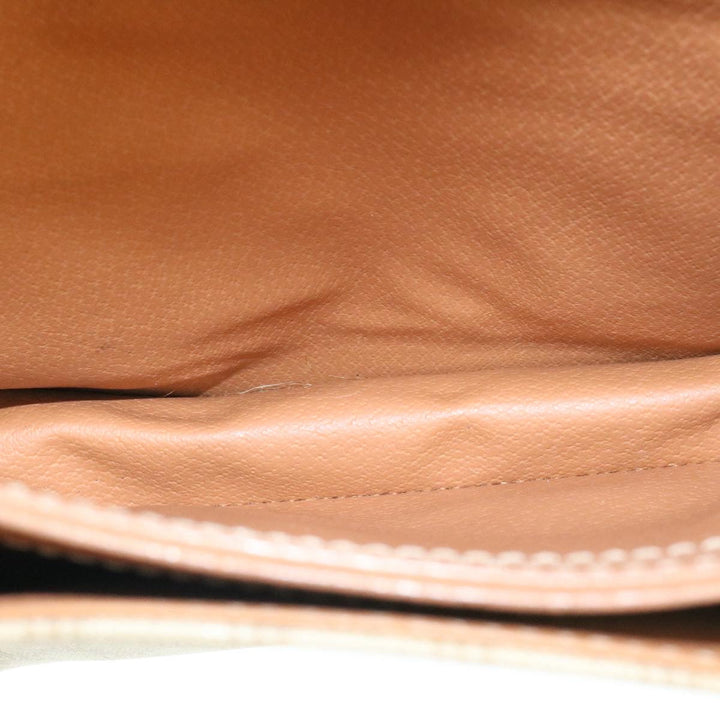 Celine Macadam Circle Logo 2Way Shoulder Hand Bag PVC Leather Beige  25937