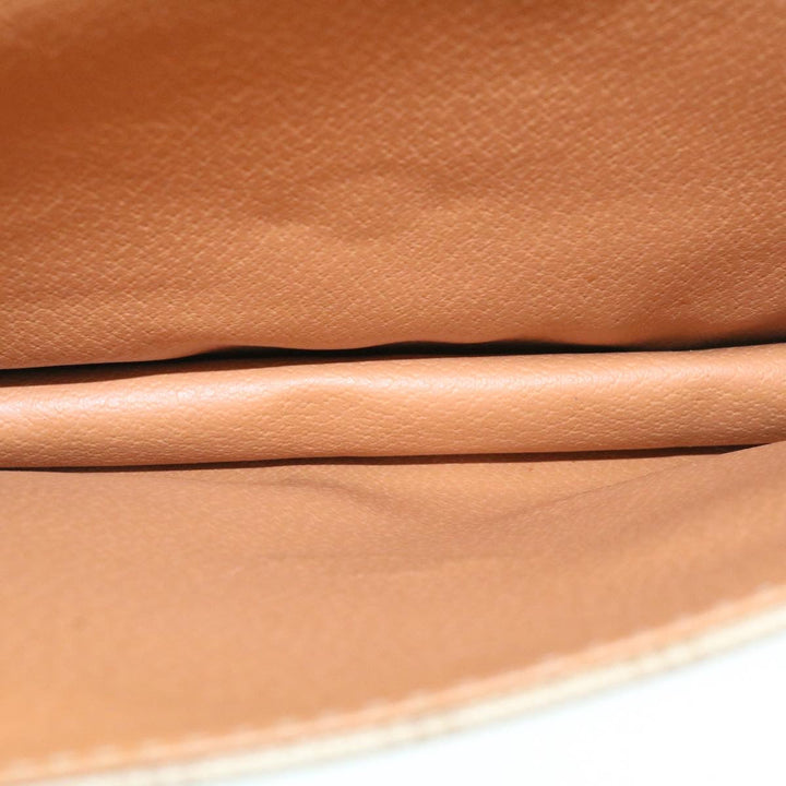 Celine Macadam Circle Logo 2Way Shoulder Hand Bag PVC Leather Beige  25937
