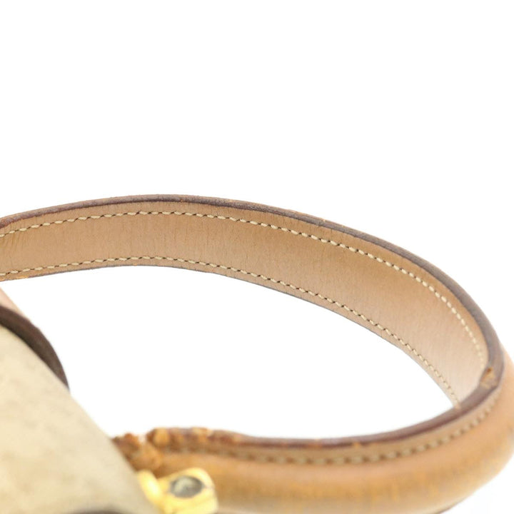 Celine Macadam Circle Logo 2Way Shoulder Hand Bag PVC Leather Beige  25937