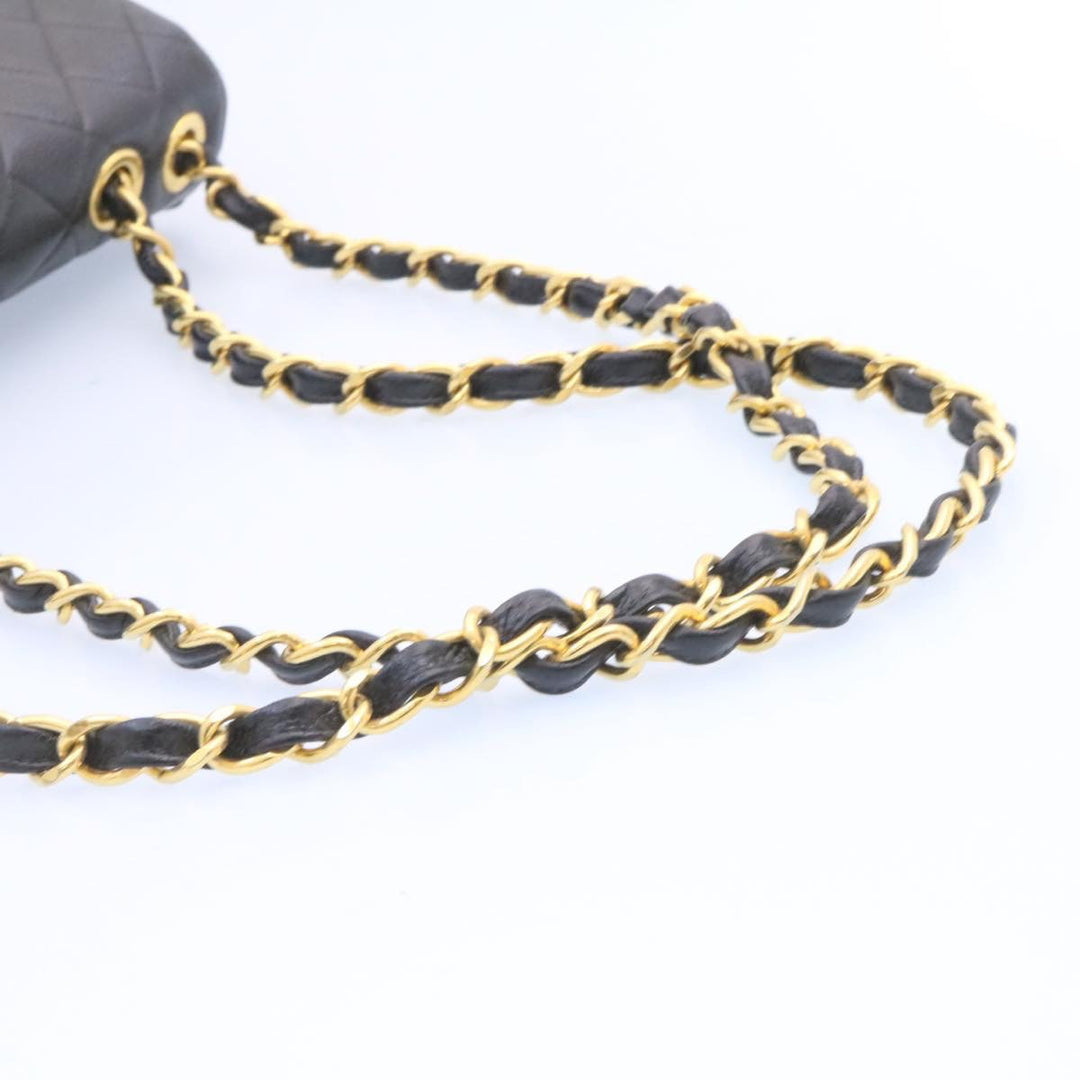 Chanel Big Matelasse New Chain Shoulder Bag Caviar Skin Black Gold Auth 25984A