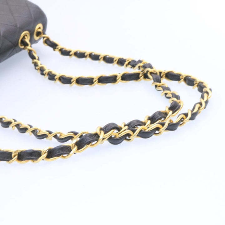 Chanel Big Matelasse New Chain Shoulder Bag Caviar Skin Black Gold Auth 25984A