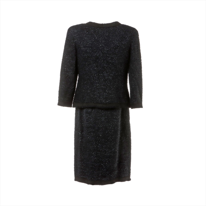 Top Quality Chanel Coconut Button P36 Wool x Nylon Setup 36/38  Black Twid