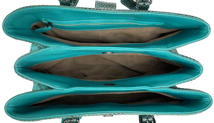Bottega veneta Teal Nappa Ayers Small Roma Bag