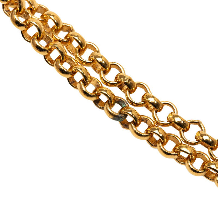 Top Quality Chanel Vintage Cocomark Double Heart Necklace Gold Ladies