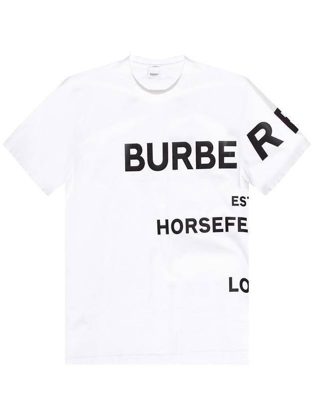 Burberry Men's Horseferry Logo Overfit Short Sleeve T-Shirt White