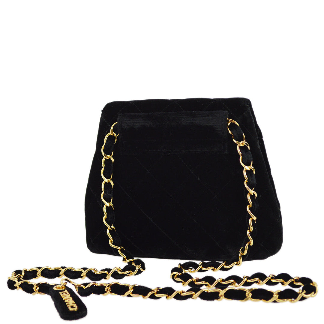 Top Quality Chanel Black Velvet Belt Bum Bag