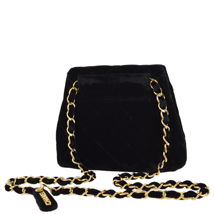 Top Quality Chanel Black Velvet Belt Bum Bag
