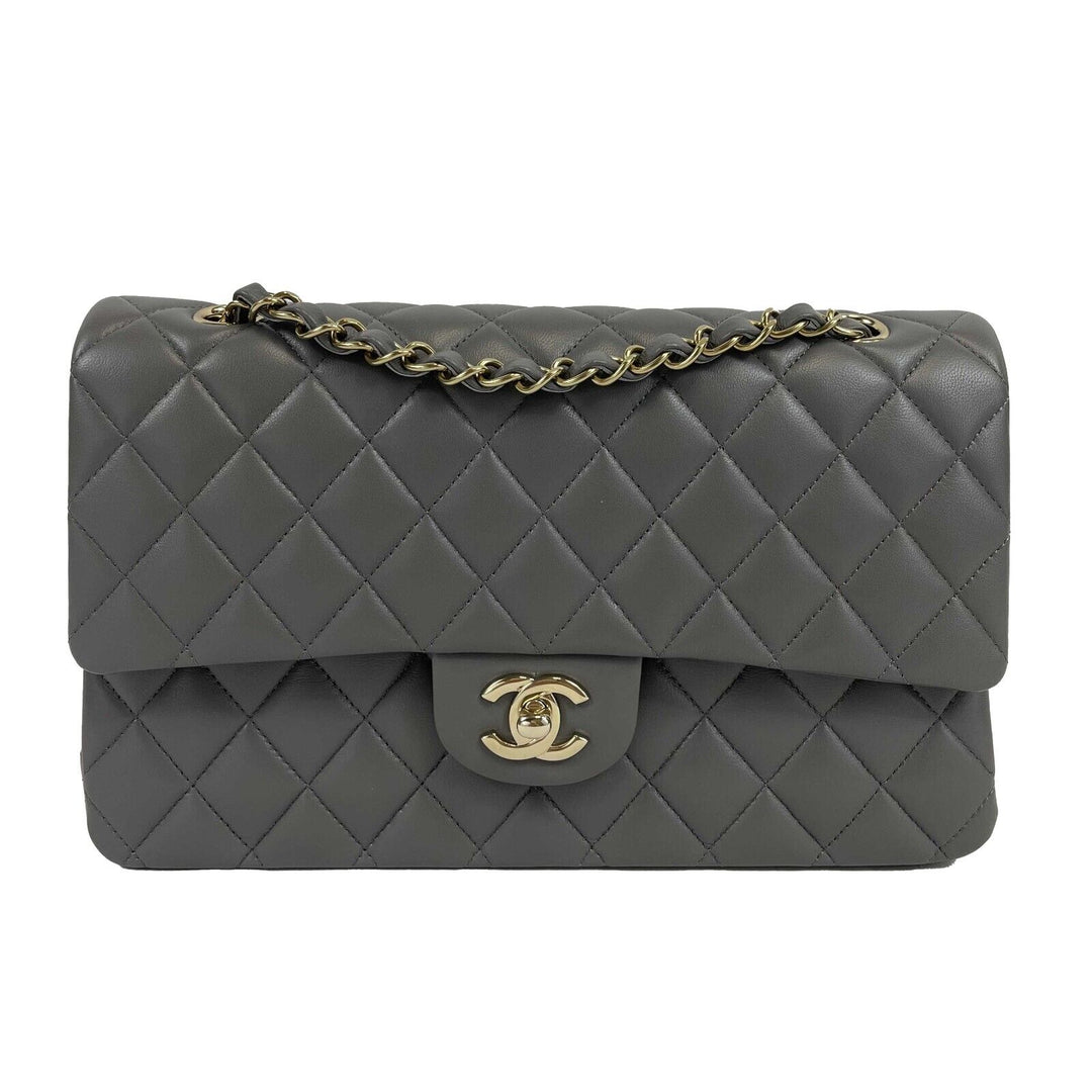Chanel - NEW 22A Classic Medium Double New Dark Grey CC Shoulder Bag