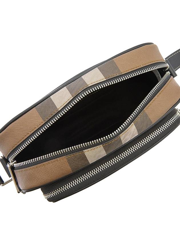 Burberry Men's Check Logo Messenger Cross Bag Brown
