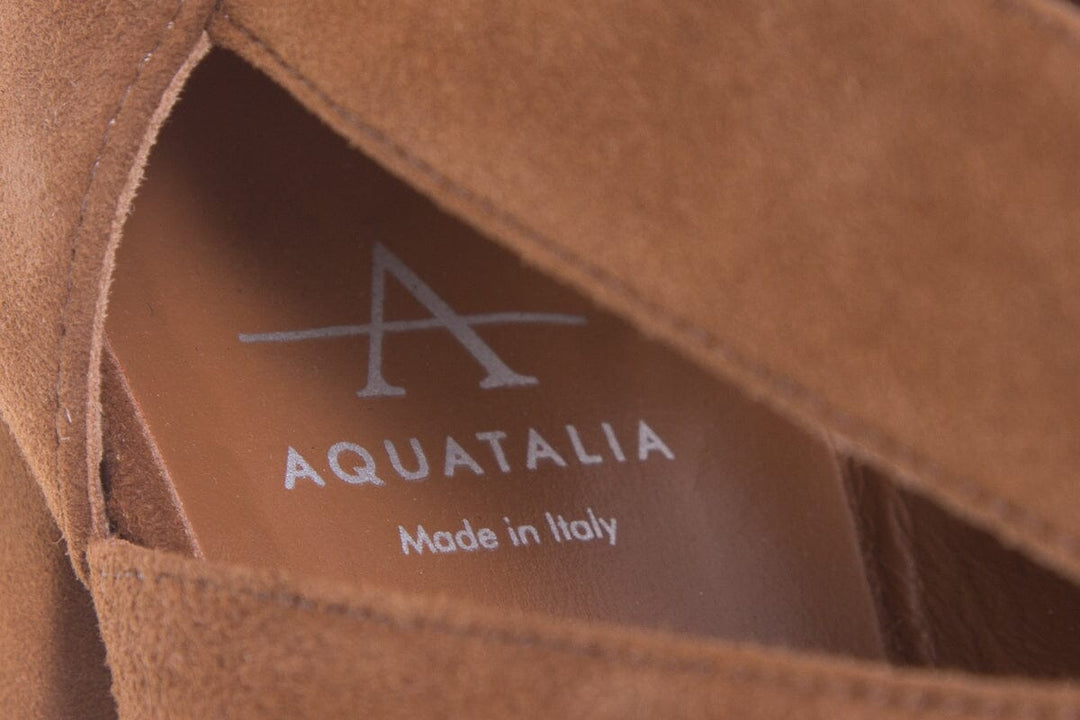 Aquatalia Emme Camel Suede Heeled Boots SZ 5