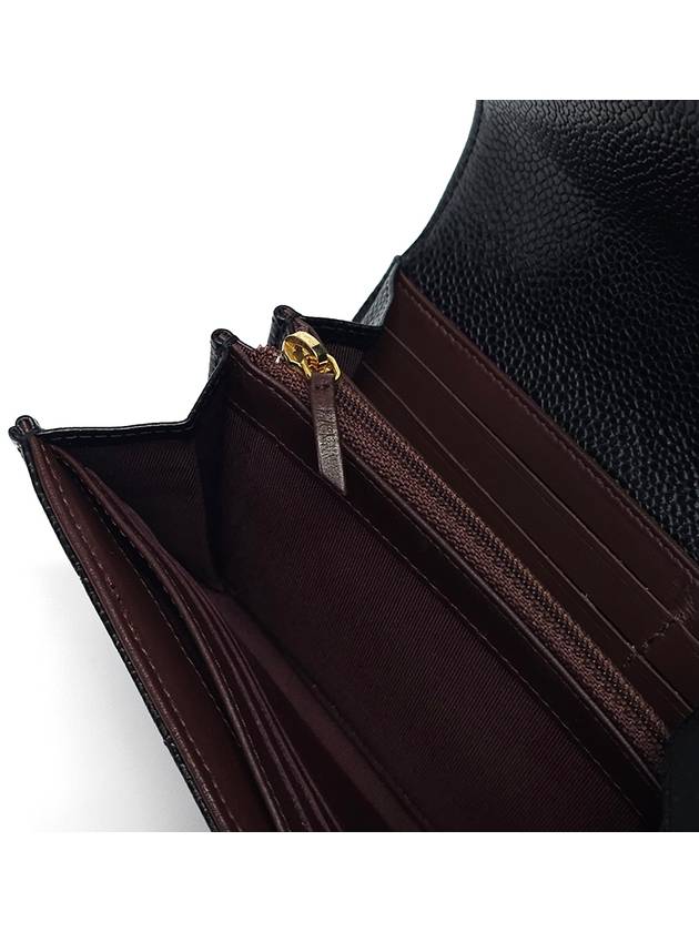 AP0241 Caviar Skin Gold Logo Classic Flap Long Wallet Chanel