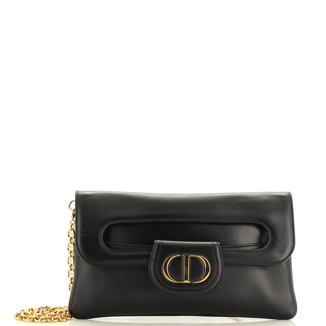 Top quality Dior Top quality DiorDouble Chain Bag Leather Medium