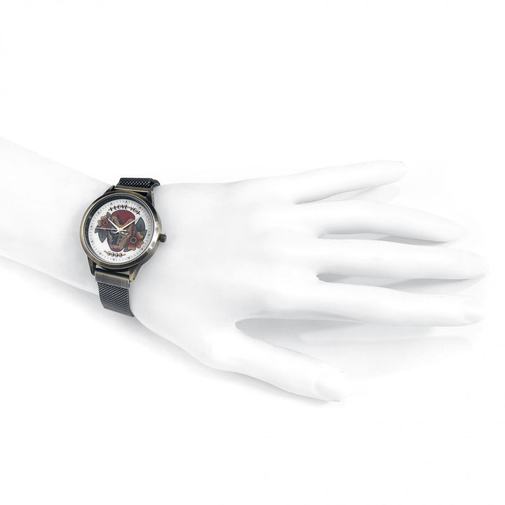 Marvel Comics Iron Man Floral Watch with Metal Band