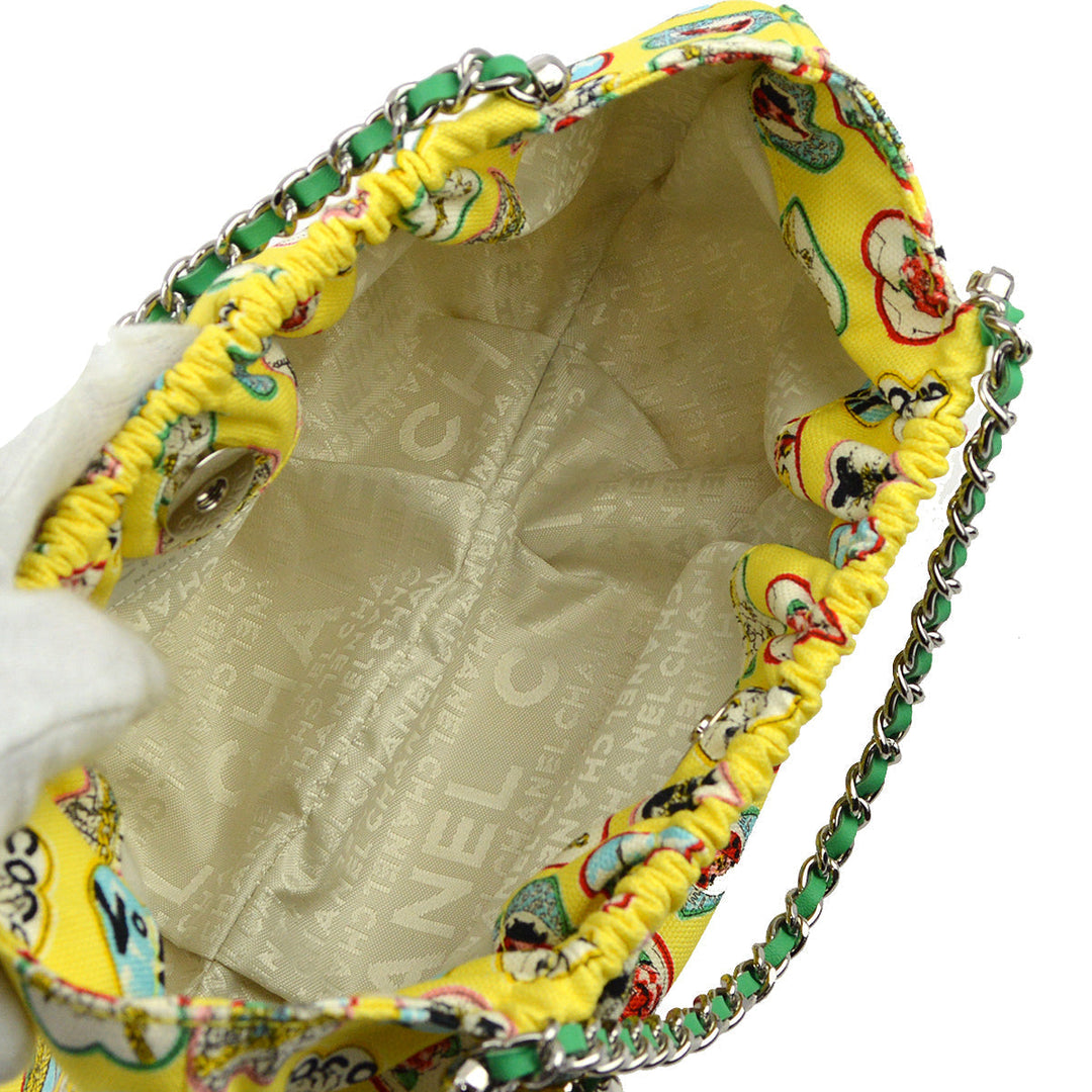Top Quality Chanel Yellow Canvas Valentine Chain Handbag