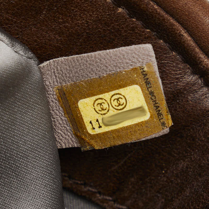 Top Quality Chanel Matrasse Logo Silver Gold  One-Shoulder Bag Brown   CHANEL