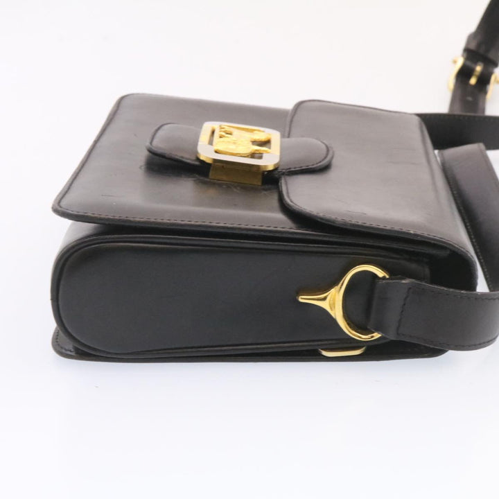 Celine Horse Carriage Shoulder Bag Leather Black  26712