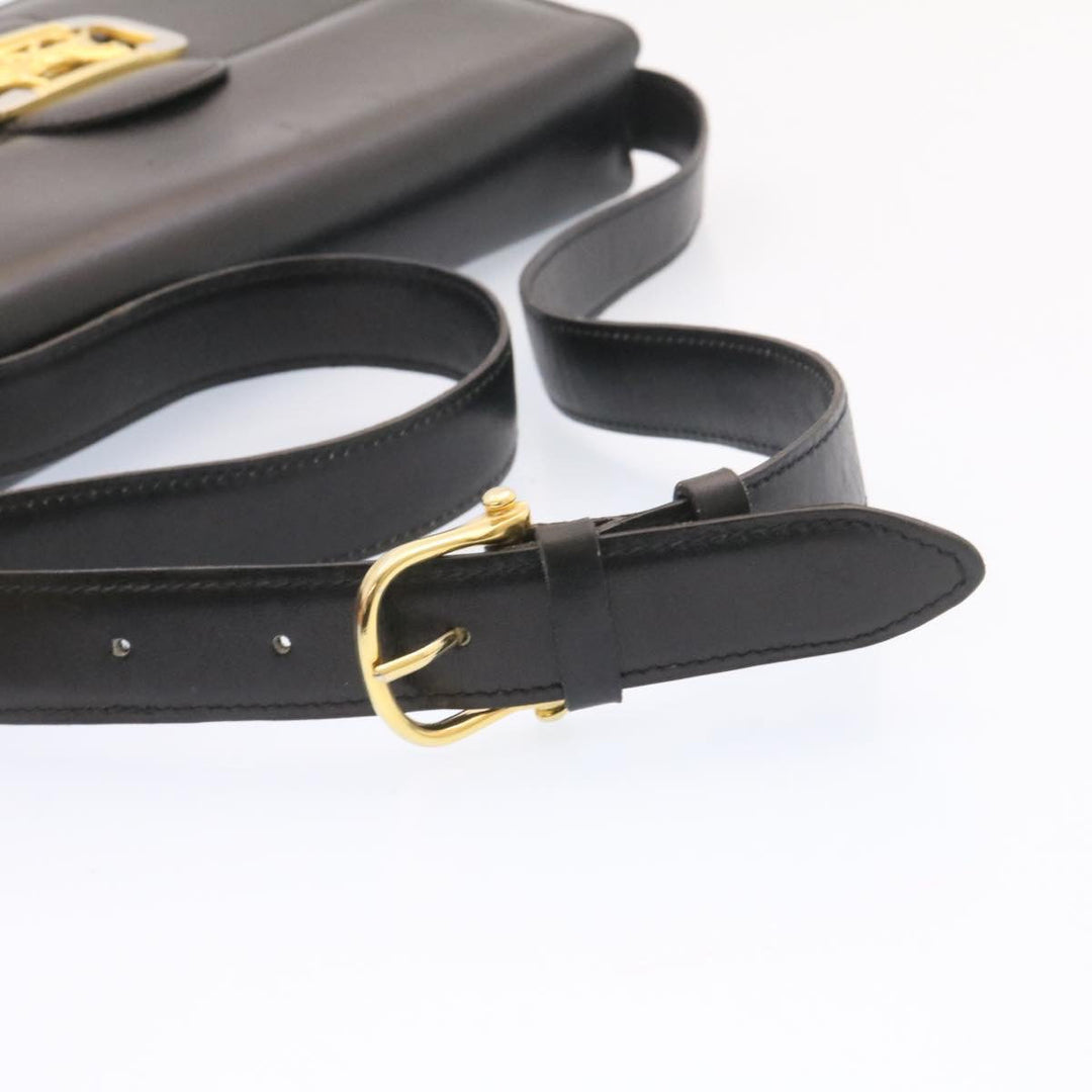 Celine Horse Carriage Shoulder Bag Leather Black  26712