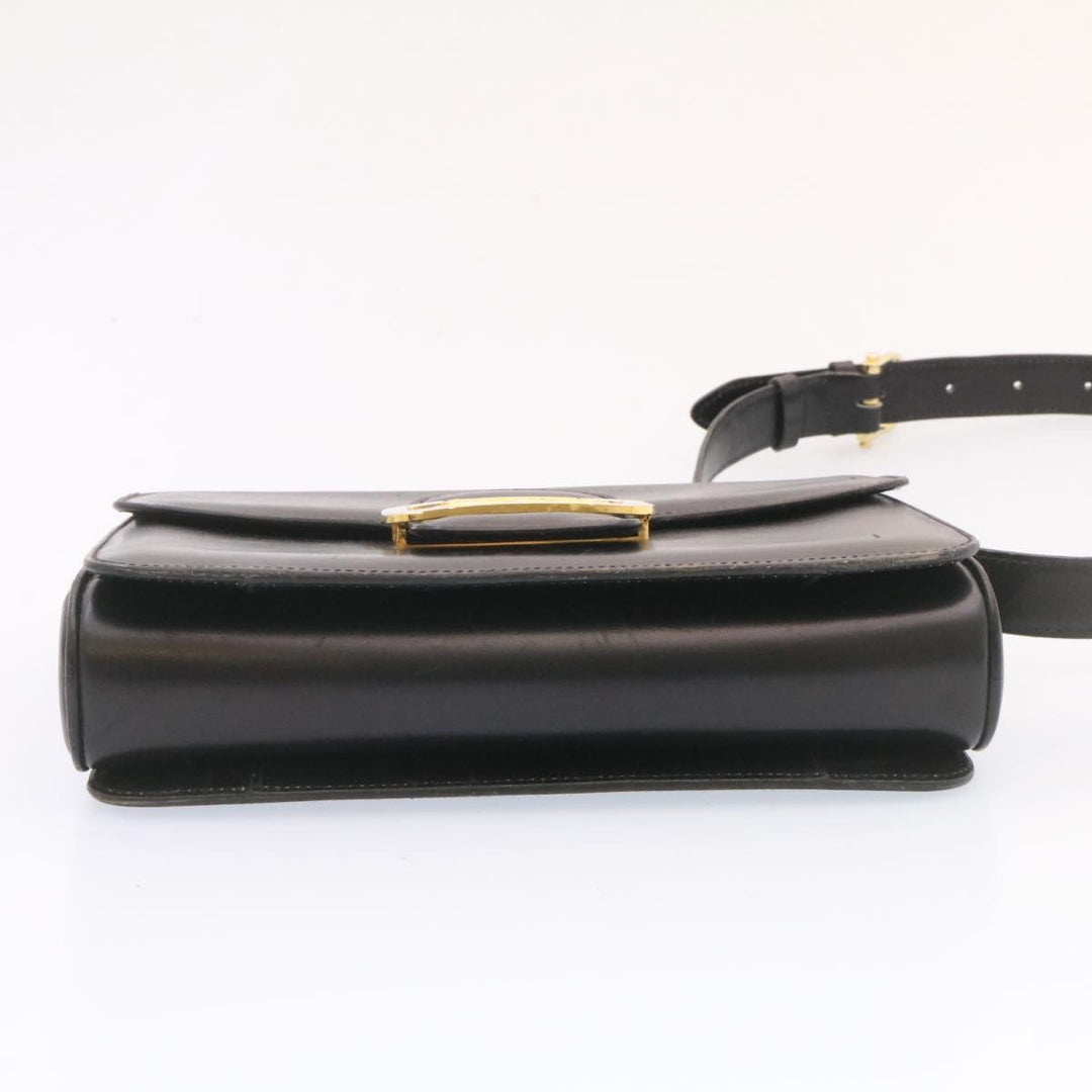 Celine Horse Carriage Shoulder Bag Leather Black  26712