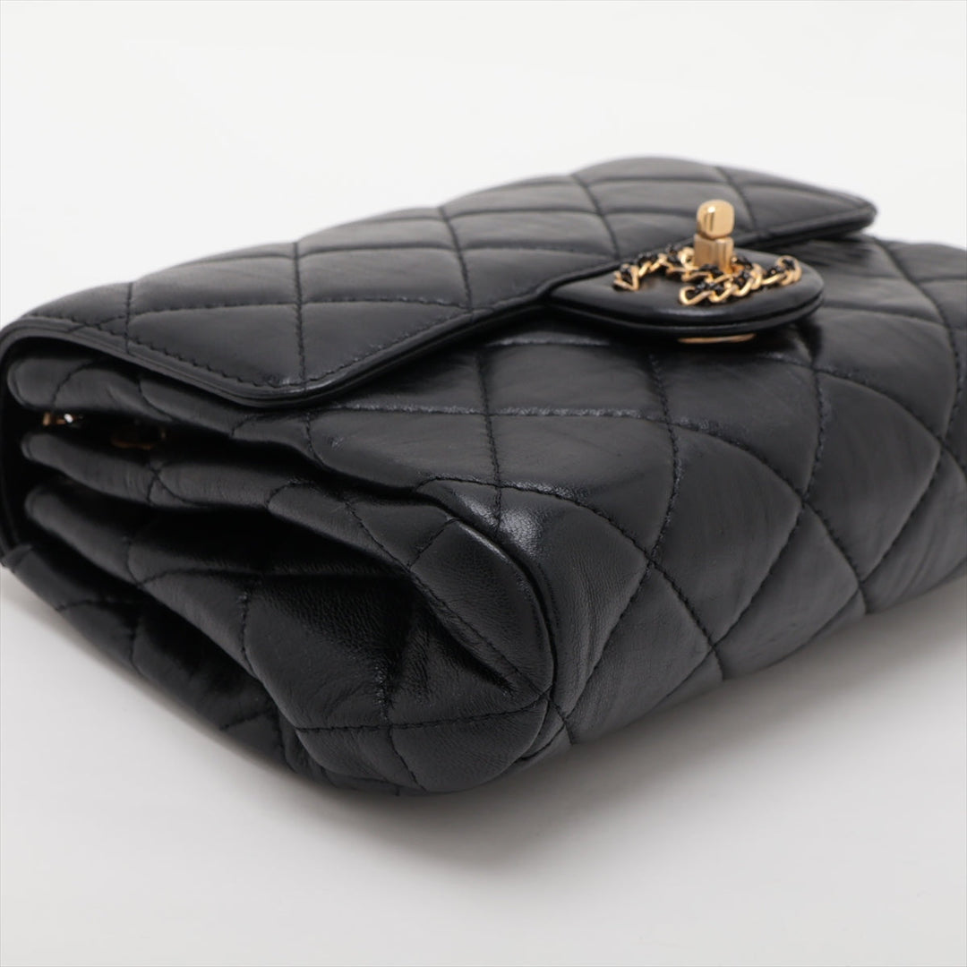 Top Quality Chanel Matrasse Single Flap Single Chain Bag Black