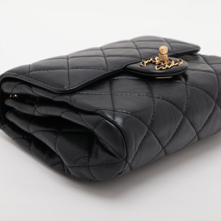 Top Quality Chanel Matrasse Single Flap Single Chain Bag Black