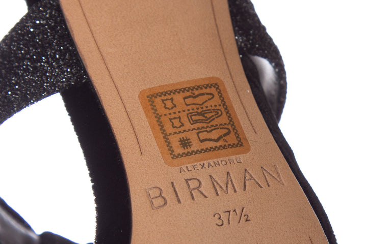 Alexandre Birman Black Crushed Velvet Heels SZ 37.5