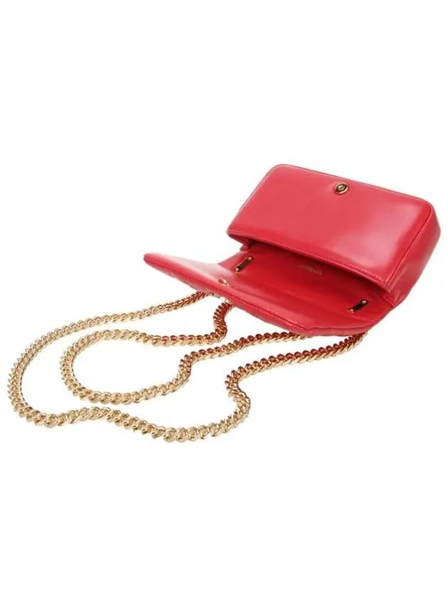 Burberry Lola Monogram Quilted Leather Mini Shoulder Bag Red