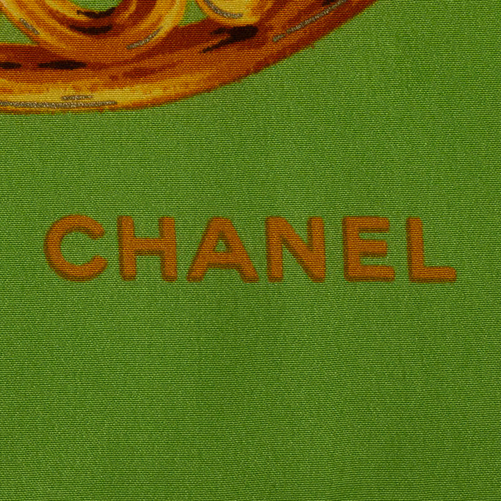 Top Quality Chanel Scarf Silk Green Multicolor