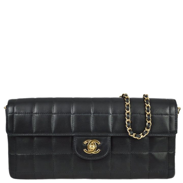Top Quality Chanel Black Lambskin Choco Bar Shoulder Bag